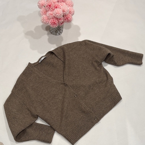 ZARA V-Neck Button-Up Sweater - Picture 4 of 10